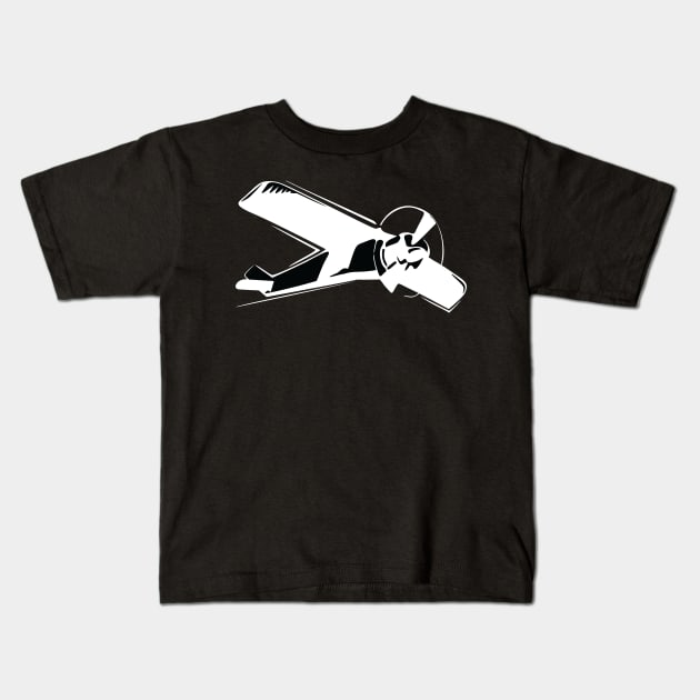 Oldschool plane with propeller design Kids T-Shirt by Avion